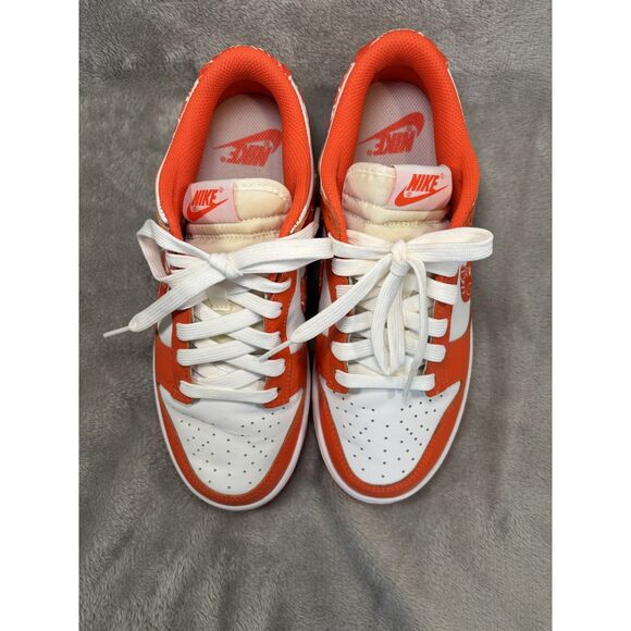 Nike Dunk Low Orange Paisley Color Block Sneakers Size 8W Retro Basketball 80s - Picture 2 of 11
